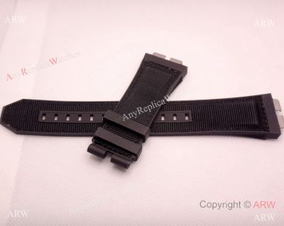 Swiss Quality Hublot Watch Strap Replacement Hublot Geneve Black Gummy Strap No Clasp 30x24mm